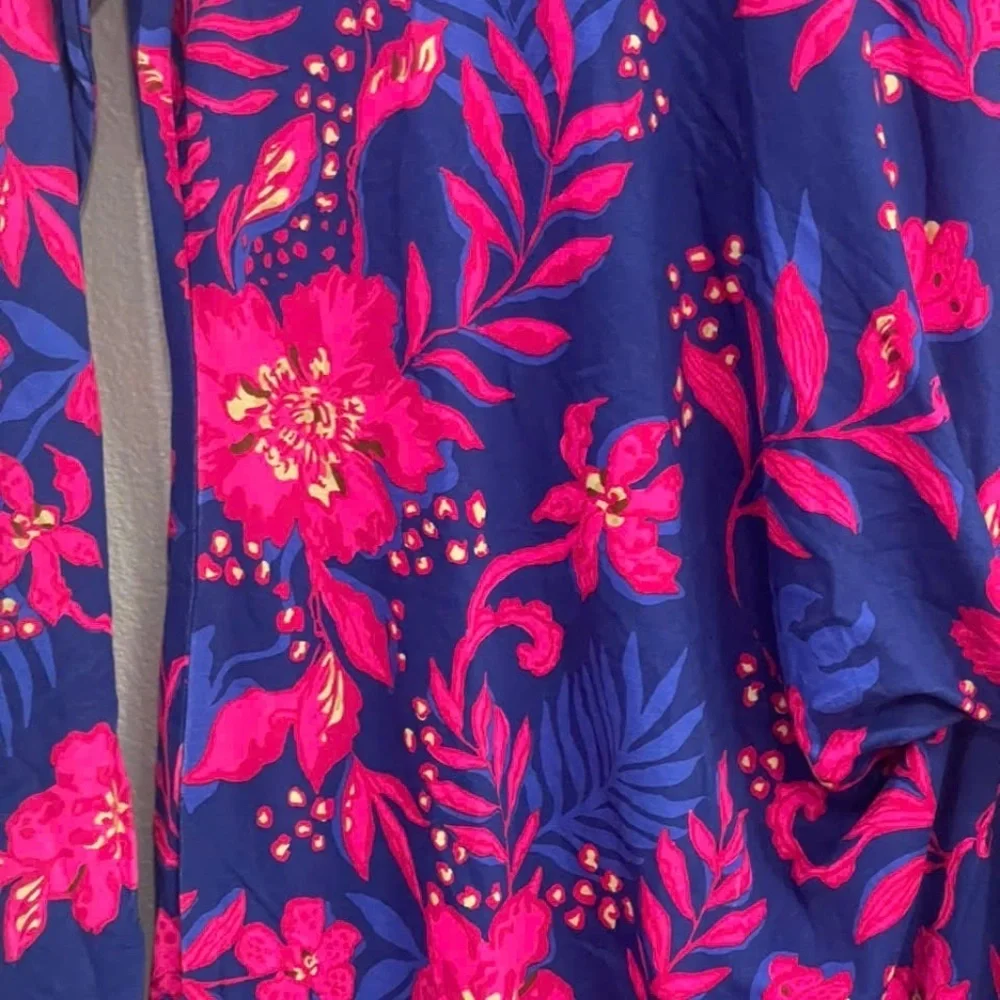 NWOT LILLY PULITZER BRYSON LONG SLEEVE DRESS BLUE MED NEVER ENDING SUMMER - Picture 4 of 4